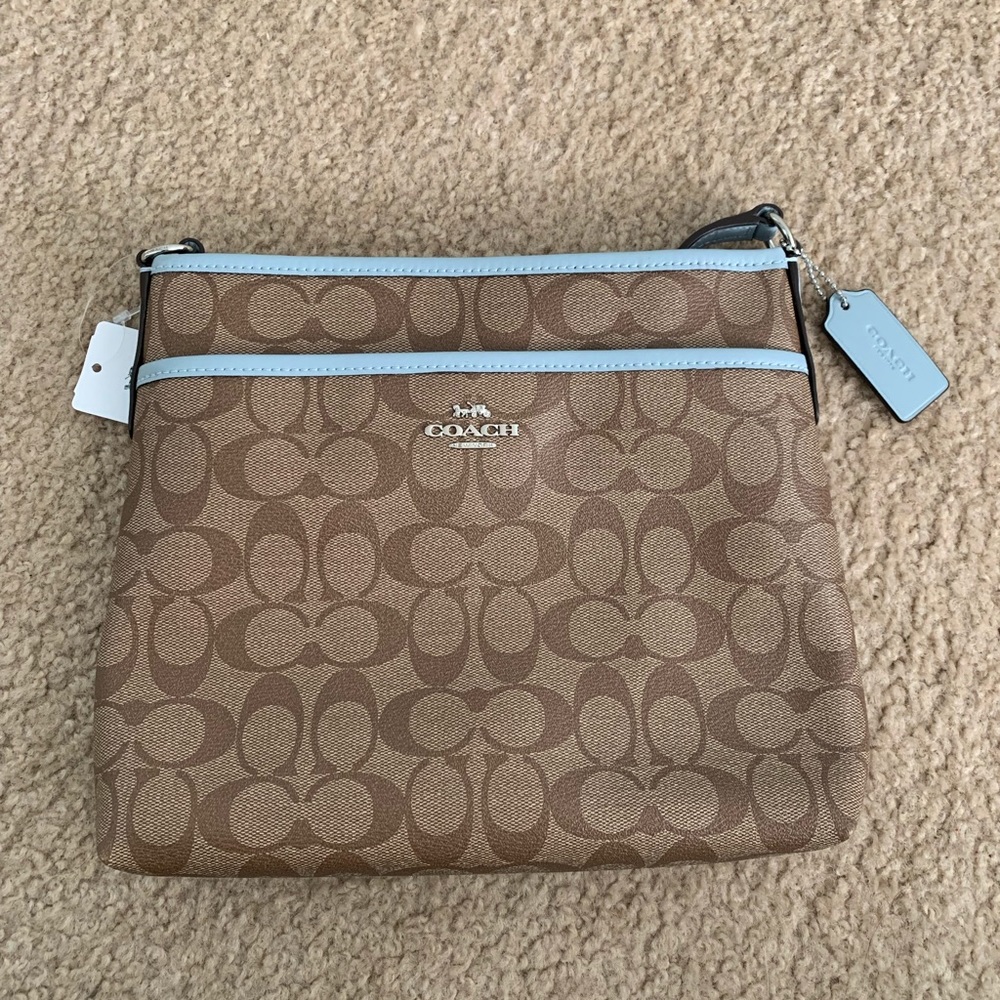 Coach Signature ZIP File Crossbody